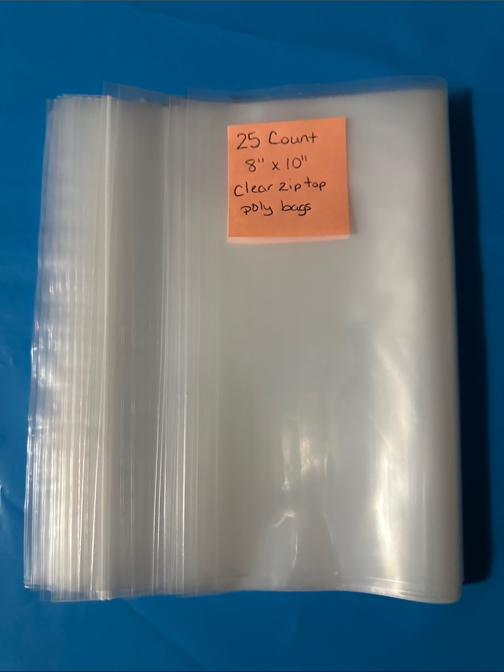 Clear Zip Top Poly Bags 8"x10" Shipping Supplies 25 Count